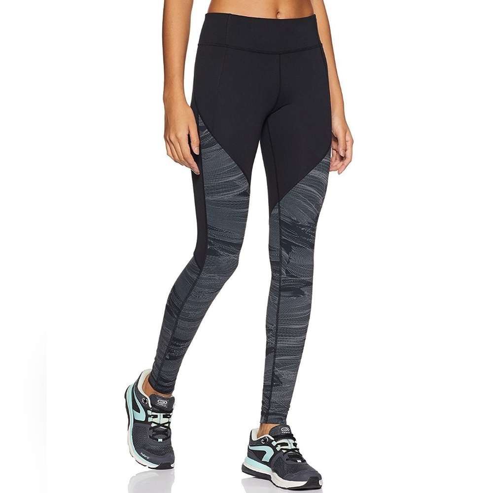NWT Under Armour Black Grey Charcoal Block Print Legging Yoga Pants Sz S